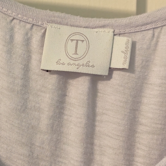 Palest Lavender T Los Angeles Supima Cotton Top- M - Picture 2 of 4